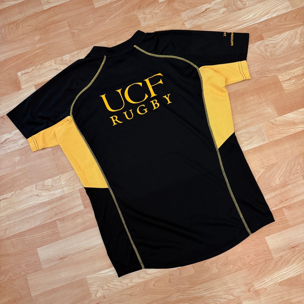 Akuma UCF Rugby Jersey Mens Large Black Yellow 2013 2014 National Champion Shirt